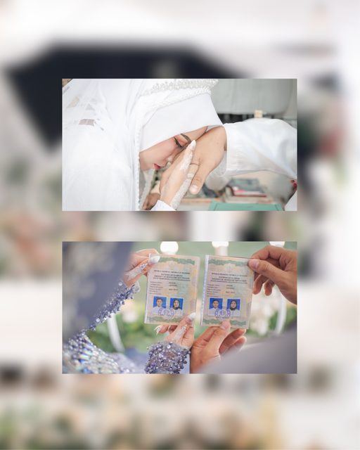 Detail akad: tangan pengantin dan buku nikah